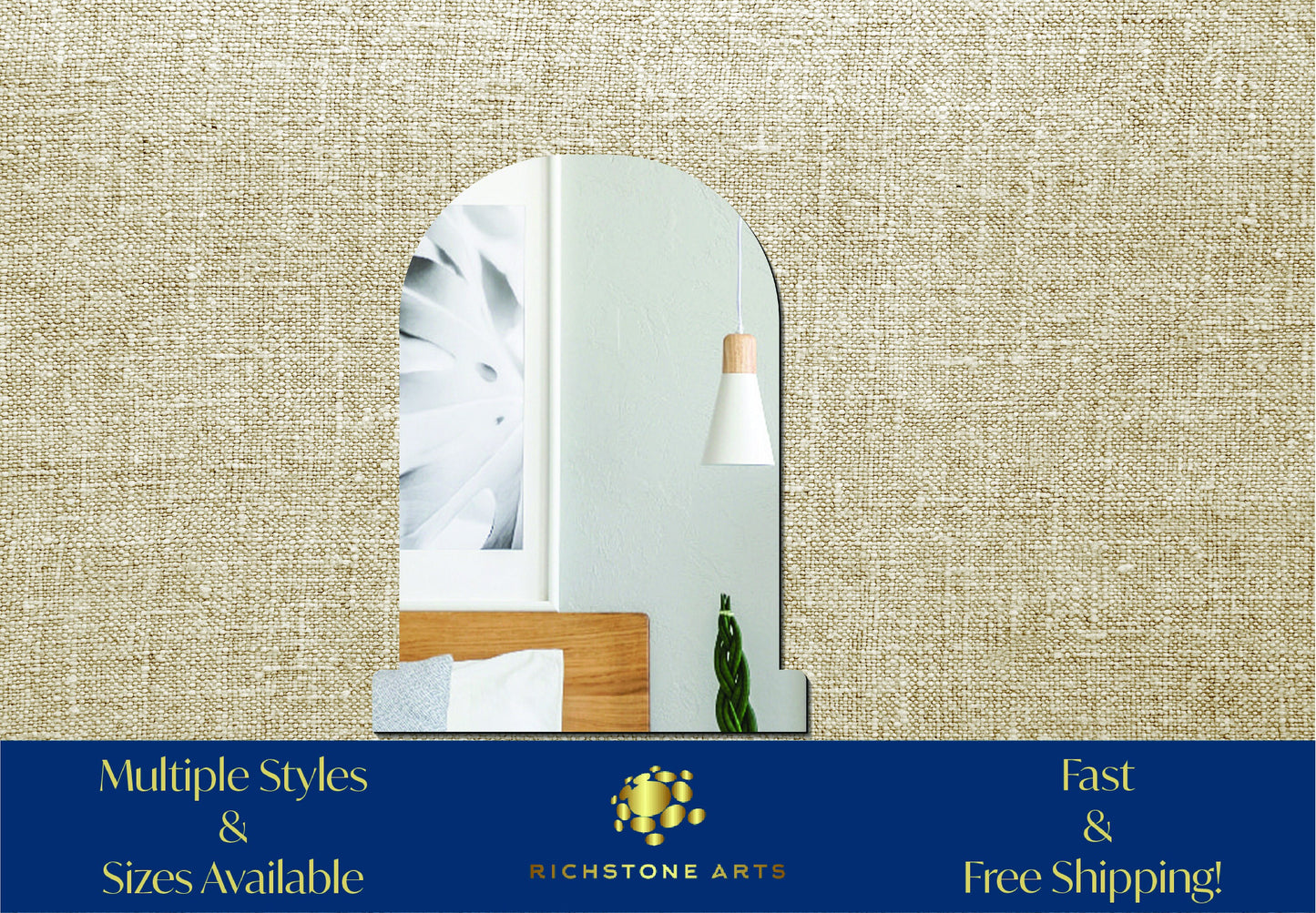 Decorative Tombstone Shaped Acrylic Mirror | Many Shapes Available