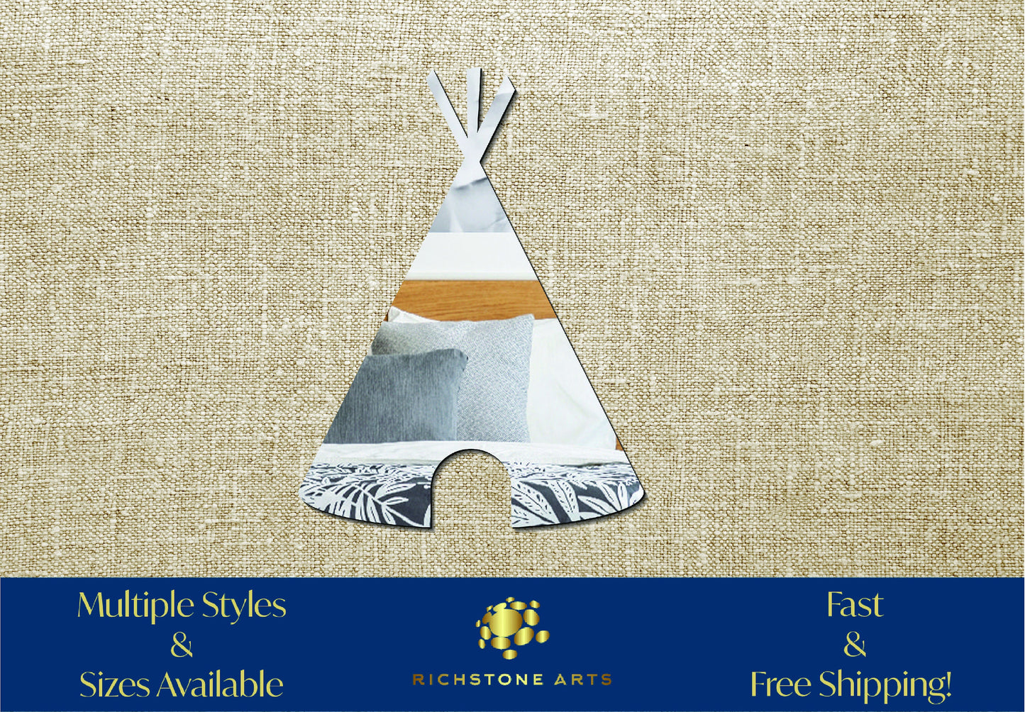 Decorative TeePee Shaped Acrylic Mirror | Many Shapes Available