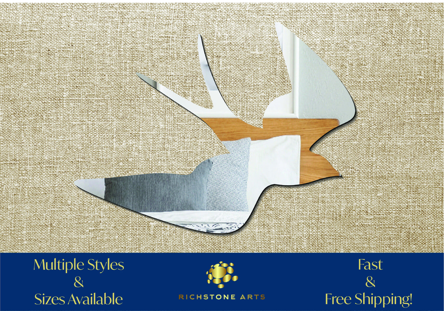 Decorative Swallow Shaped Acrylic Mirror | Many Shapes Available