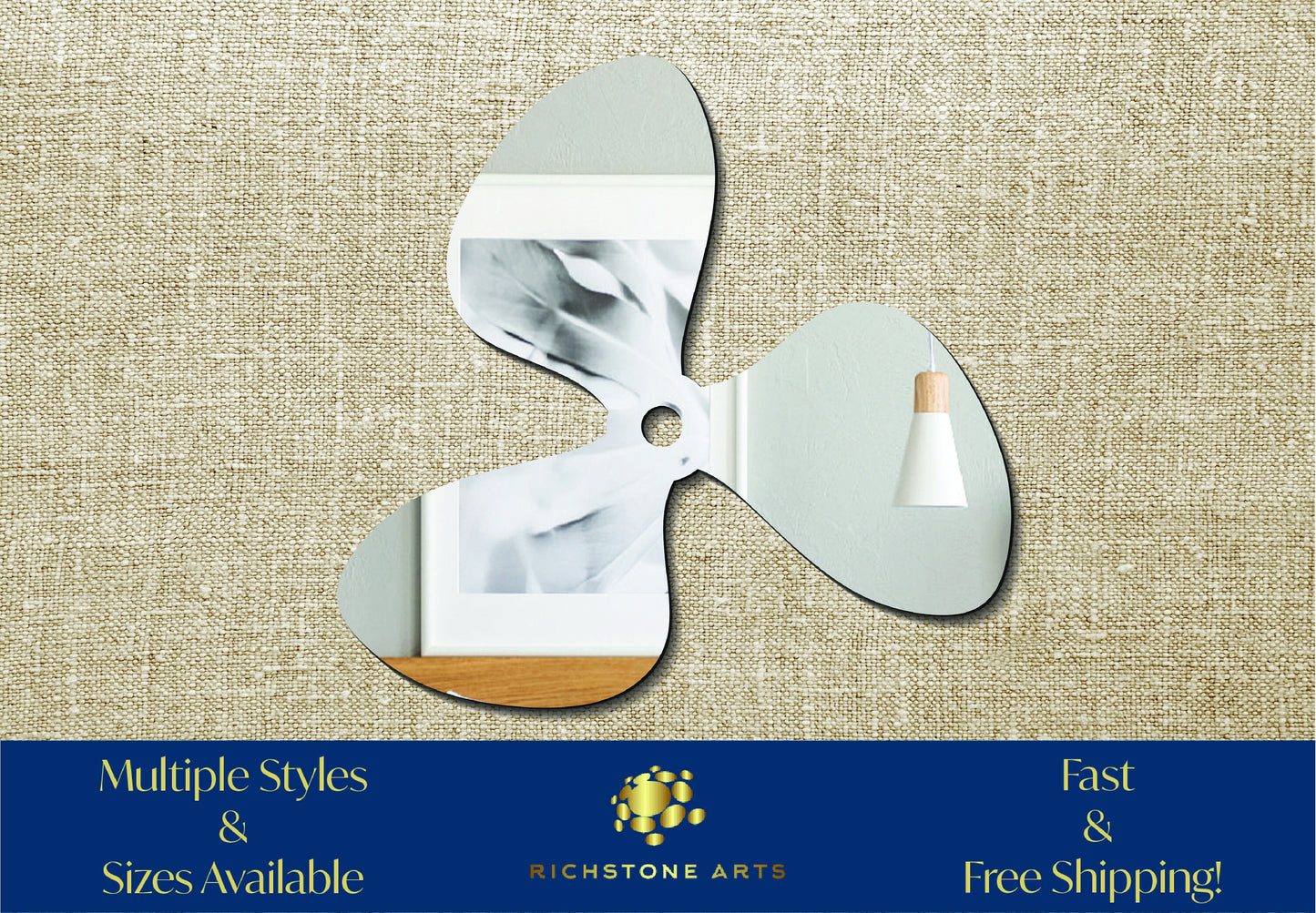 Decorative Propeller Shaped Acrylic Mirror | Many Shapes Available