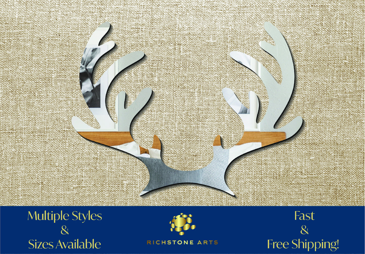 Decoration Reindeer Antlers Shaped Acrylic Mirror | Many Shapes Available