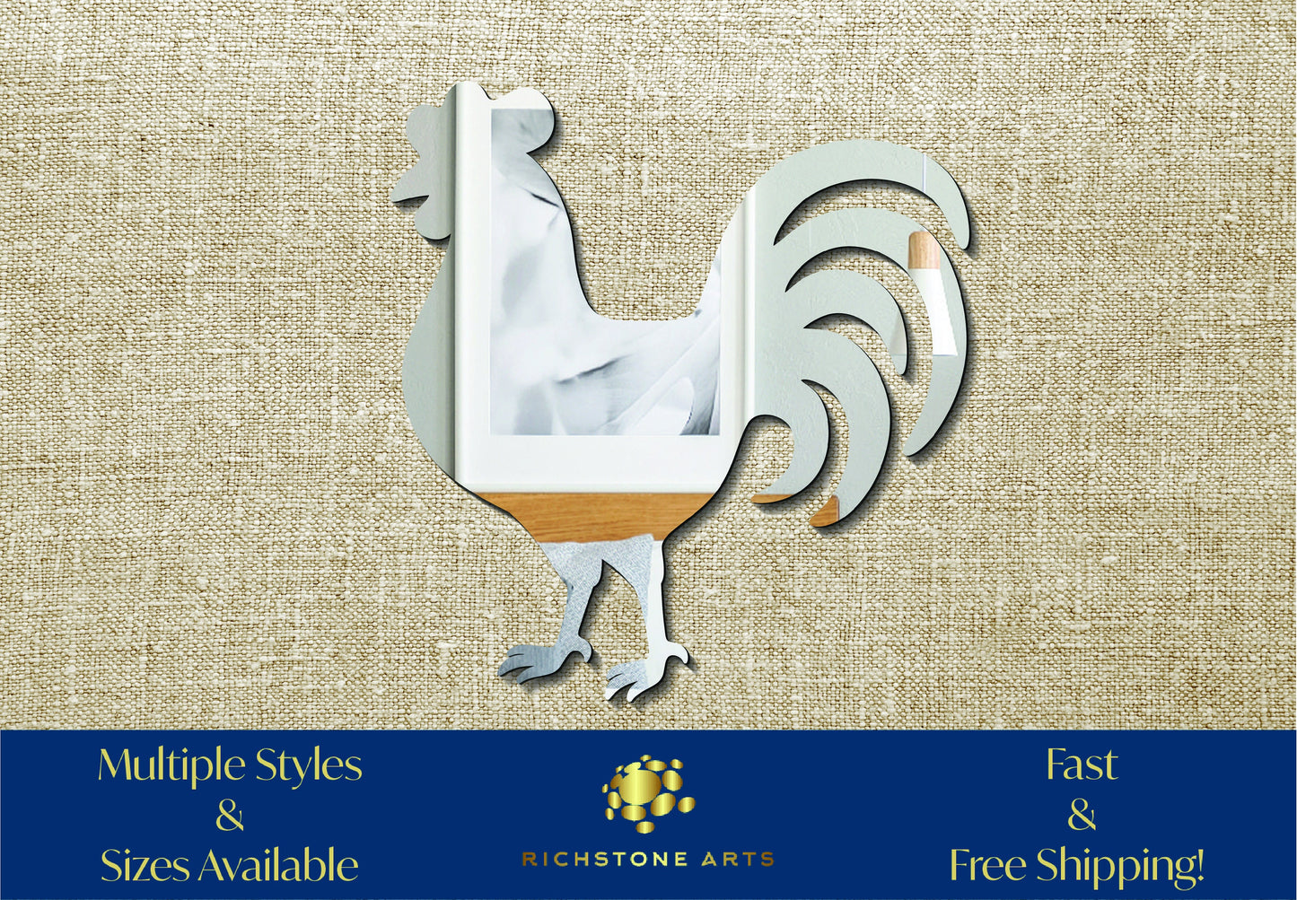 Decoration Rooster Shaped Acrylic Mirror | Many Shapes Available