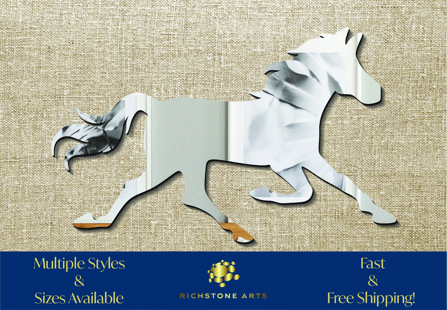 Decoration Running Horse Shaped Acrylic Mirror | Many Shapes Available