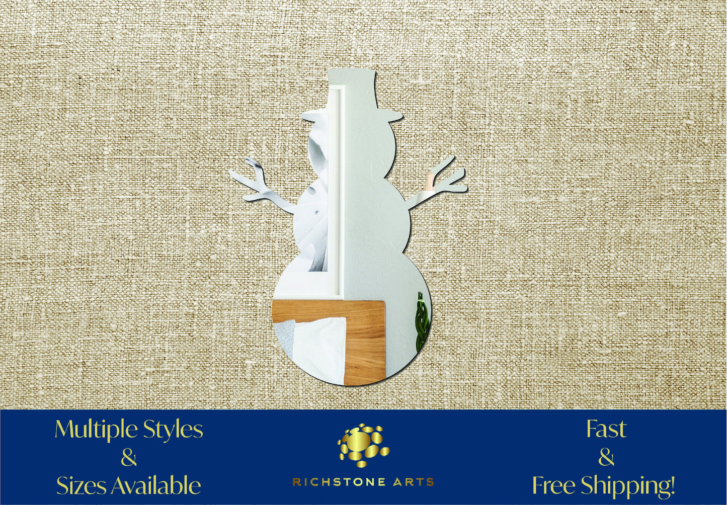 Decoration Snowman Shaped Acrylic Mirror | Many Shapes Available