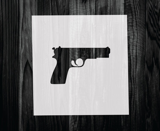 Pistol Stencil, Mylar reusable stencil, Stencil, FAST SHIPPING