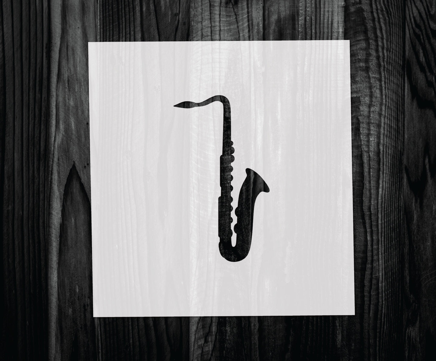 Saxophone Stencil, Mylar reusable stencil, Stencil, FAST SHIPPING