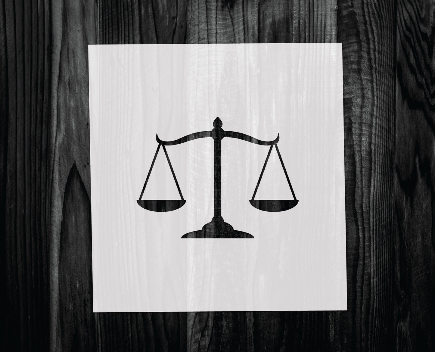 Scales of Justice Stencil, Mylar reusable stencil, Stencil, FAST SHIPPING