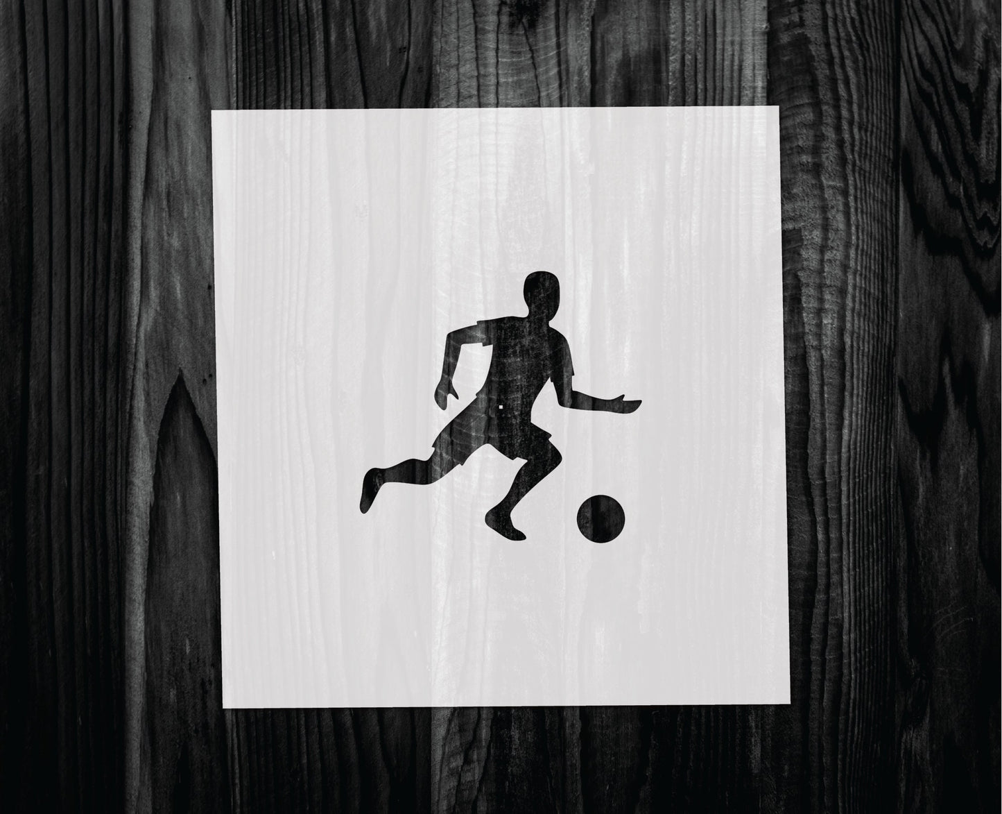 Soccer Player Stencil, Mylar reusable stencil, Stencil, FAST SHIPPING