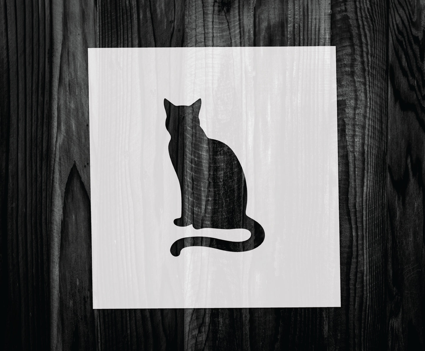 Sitting Cat Stencil, Mylar reusable stencil, Stencil, FAST SHIPPING