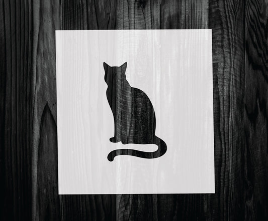 Sitting Cat Stencil, Mylar reusable stencil, Stencil, FAST SHIPPING
