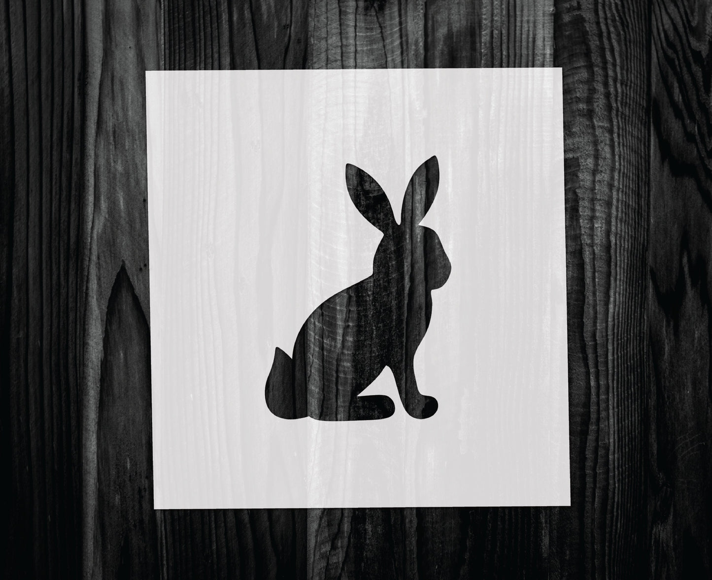 Sitting Bunny Stencil, Mylar reusable stencil, Stencil, FAST SHIPPING