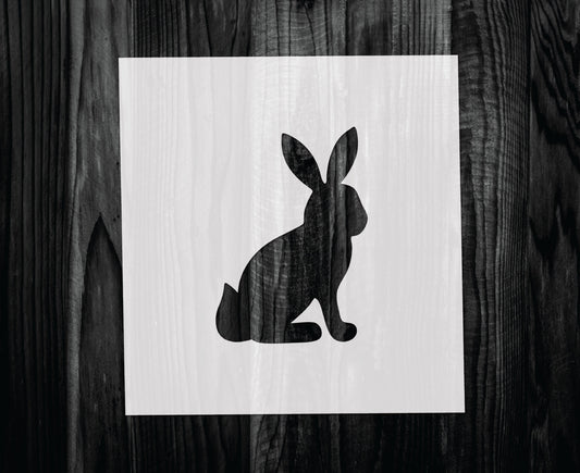 Sitting Bunny Stencil, Mylar reusable stencil, Stencil, FAST SHIPPING
