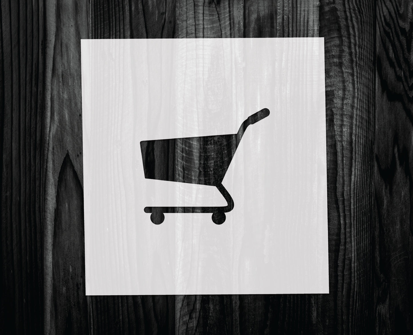 Shopping Cart Stencil, Mylar reusable stencil, Stencil, FAST SHIPPING