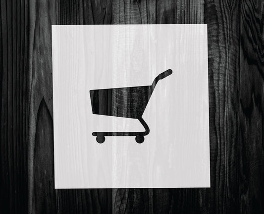 Shopping Cart Stencil, Mylar reusable stencil, Stencil, FAST SHIPPING