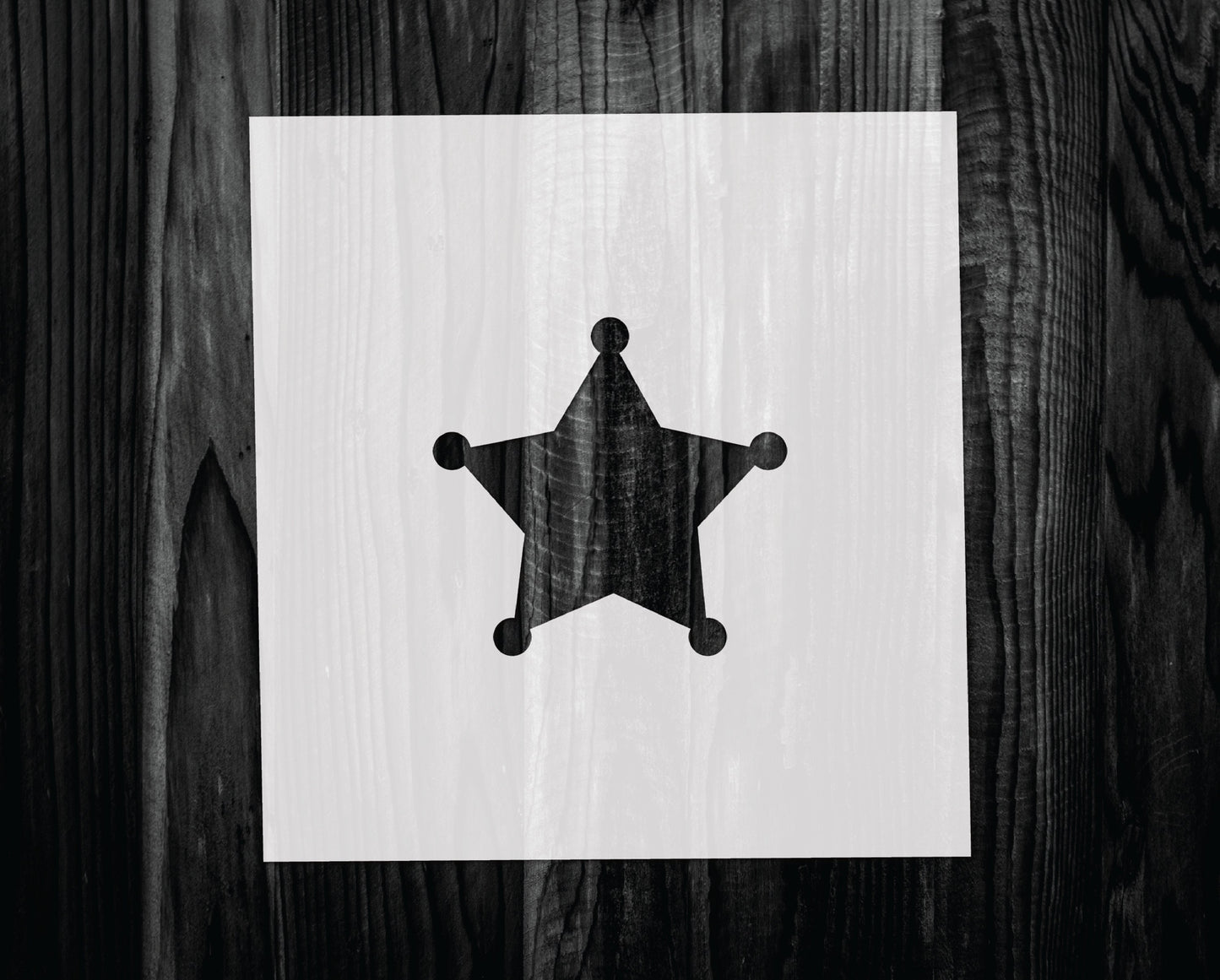 Sheriff Star Stencil, Mylar reusable stencil, Stencil, FAST SHIPPING