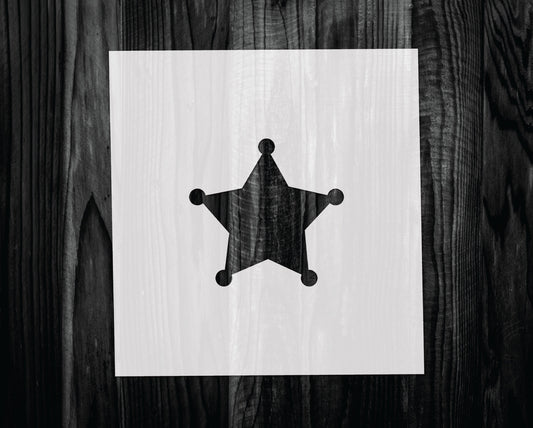 Sheriff Star Stencil, Mylar reusable stencil, Stencil, FAST SHIPPING