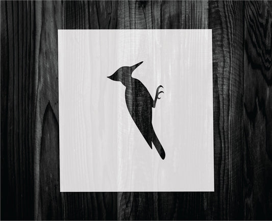 Woodpecker stencil, Mylar reusable stencil, Stencil, FAST SHIPPING