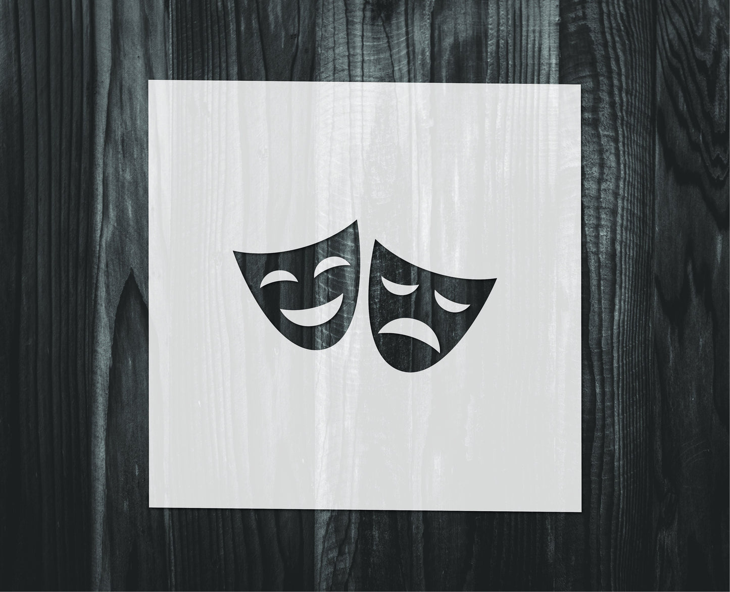 Drama Mask Stencil, Mylar reusable stencil, Stencil, FAST SHIPPING