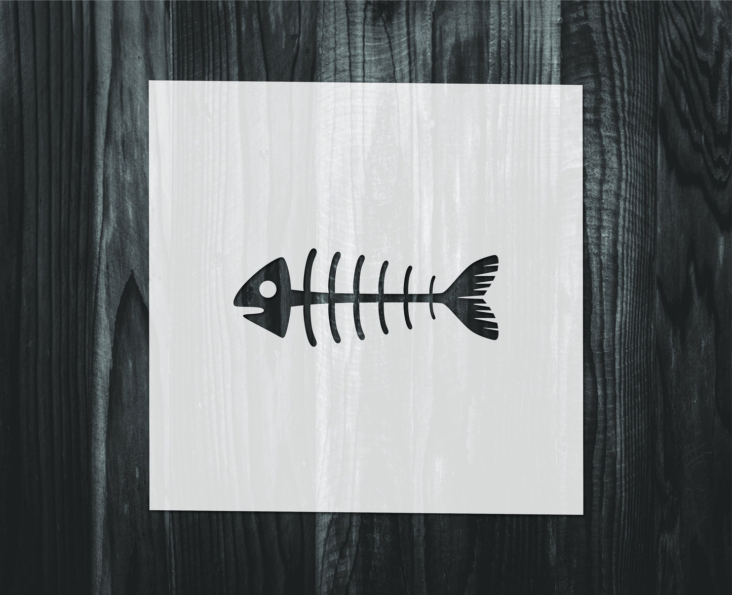 Fish skeleton Stencil, Mylar reusable stencil, Stencil, FAST SHIPPING