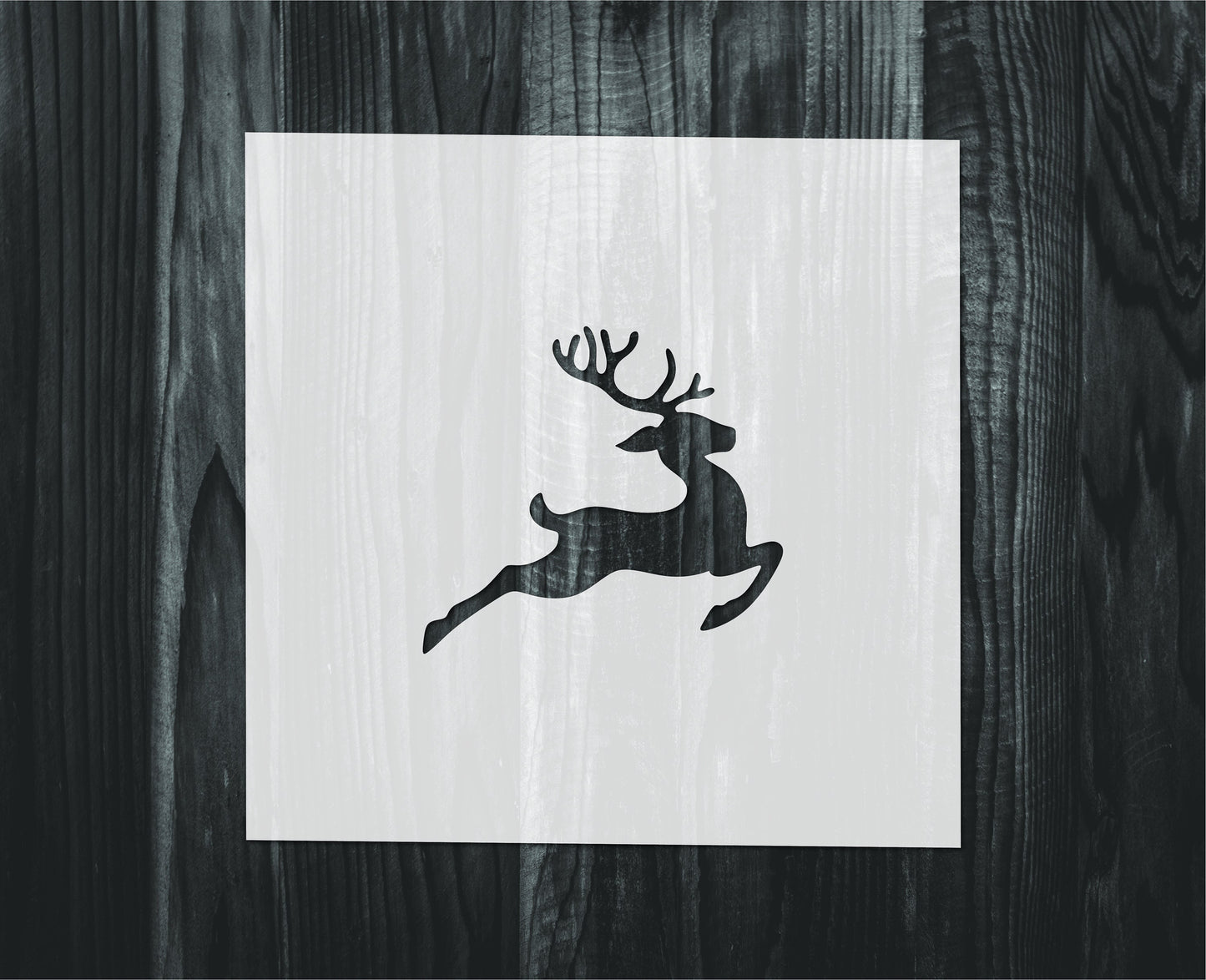 Flying Reindeer Stencil, Mylar reusable stencil, Stencil, FAST SHIPPING