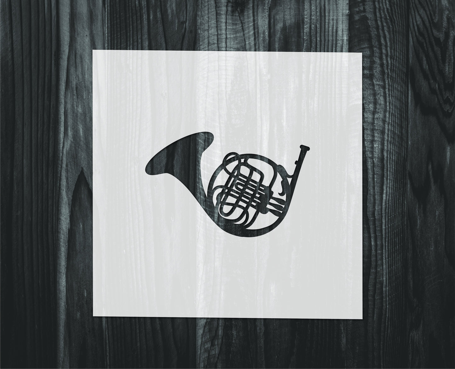 French Horn Stencil, Mylar reusable stencil, Stencil, FAST SHIPPING