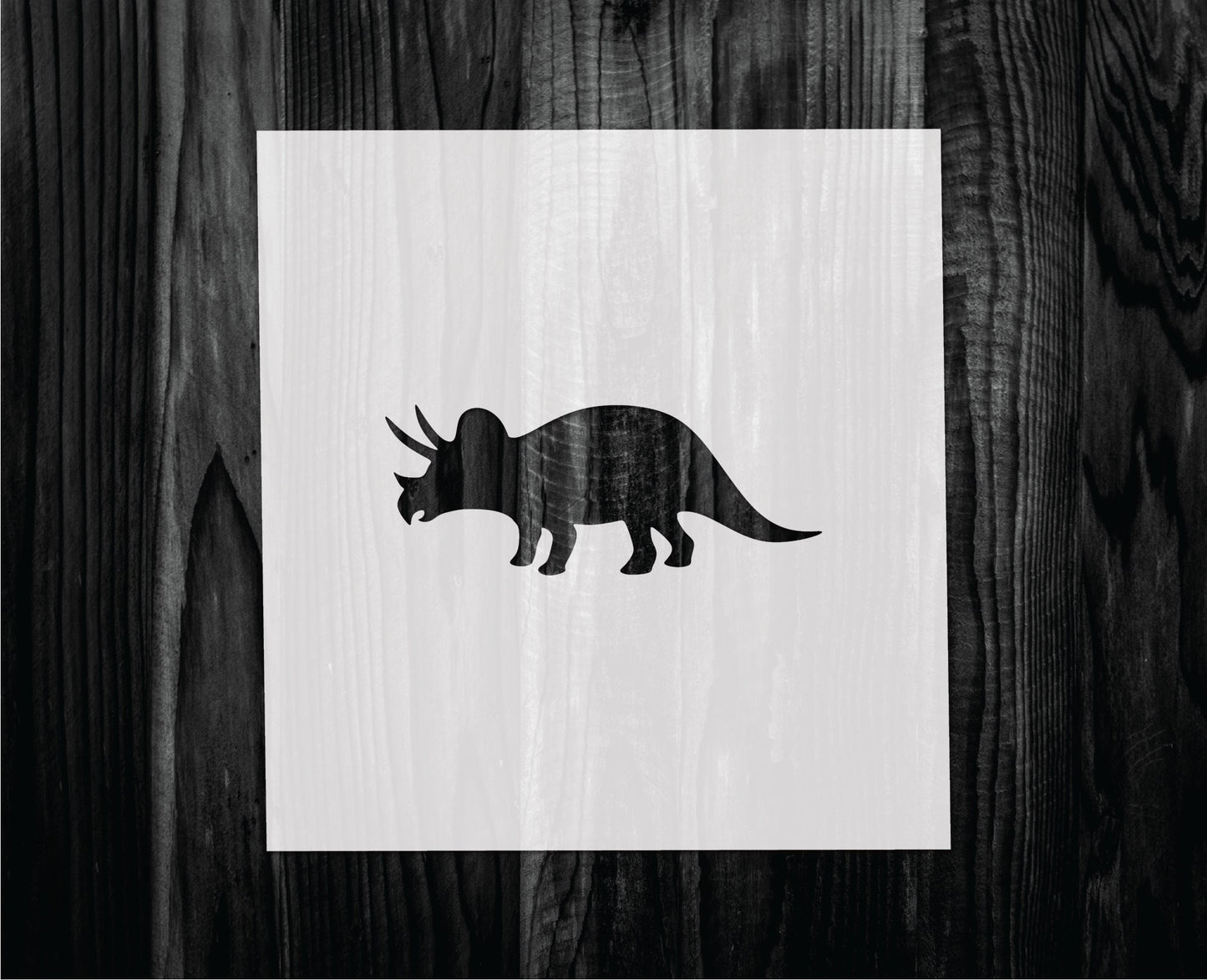Triceratops Stencil, Mylar reusable stencil, Stencil, FAST SHIPPING