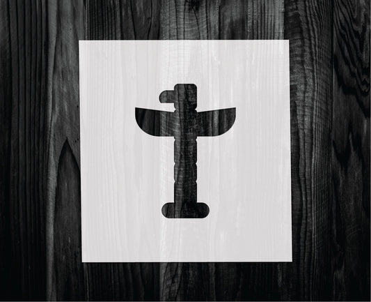Totem pole Stencil, Mylar reusable stencil, Stencil, FAST SHIPPING
