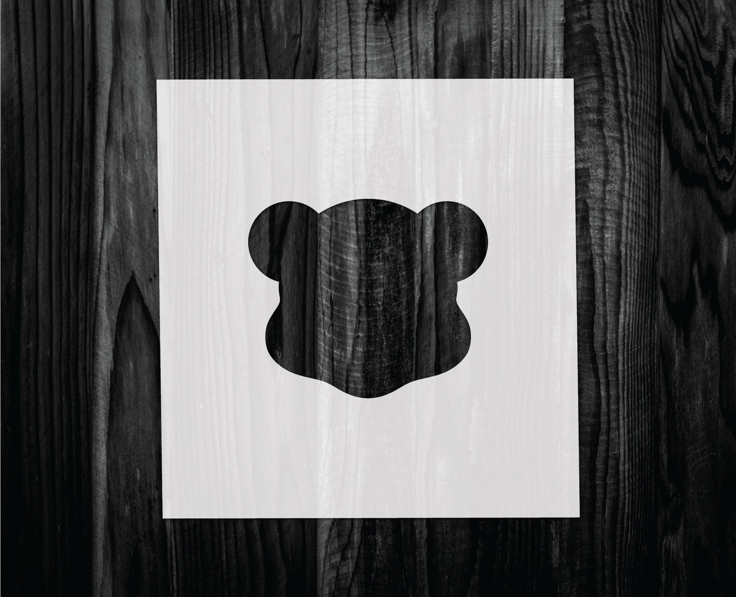 Teddy Bear Head Stencil, Mylar reusable stencil, Stencil, FAST SHIPPING