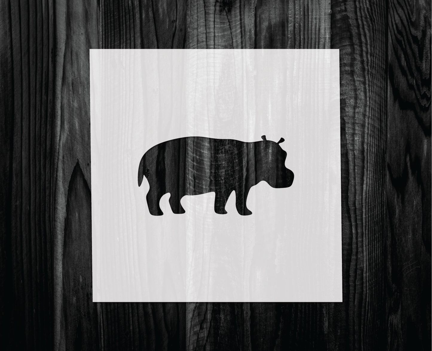 Hippo Stencil, Mylar reusable stencil, Stencil, FAST SHIPPING