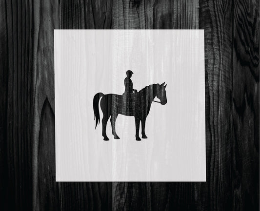 Horse Rider Stencil, Mylar reusable stencil, Stencil, FAST SHIPPING