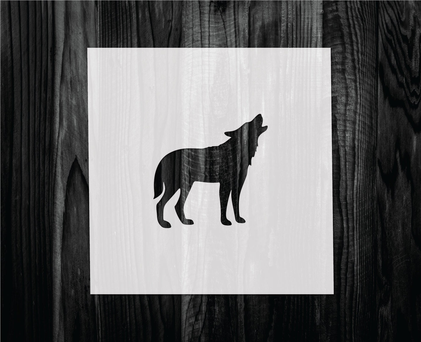 Howling Wolf Stencil, Mylar reusable stencil, Stencil, FAST SHIPPING