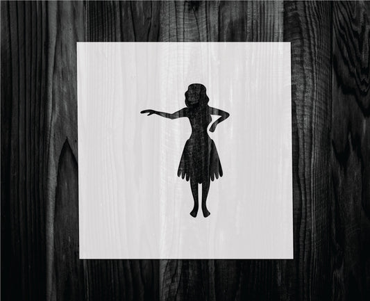Hula Girl Stencil, Mylar reusable stencil, Stencil, FAST SHIPPING