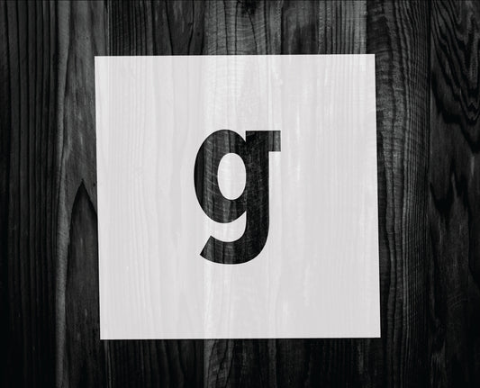 Lowercase g Stencil, Mylar reusable stencil, Stencil, FAST SHIPPING