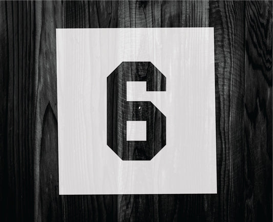 Number 6 Stencil, Mylar reusable stencil, Stencil, FAST SHIPPING