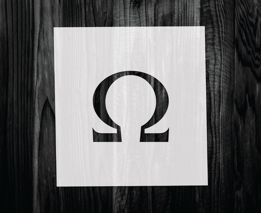 Omega Stencil, Mylar reusable stencil, Stencil, FAST SHIPPING