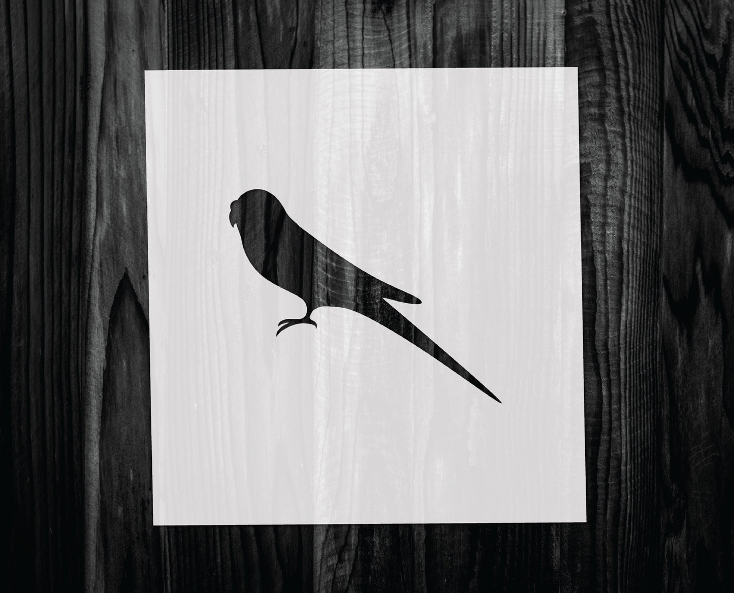 Parakeet Stencil, Mylar reusable stencil, Stencil, FAST SHIPPING