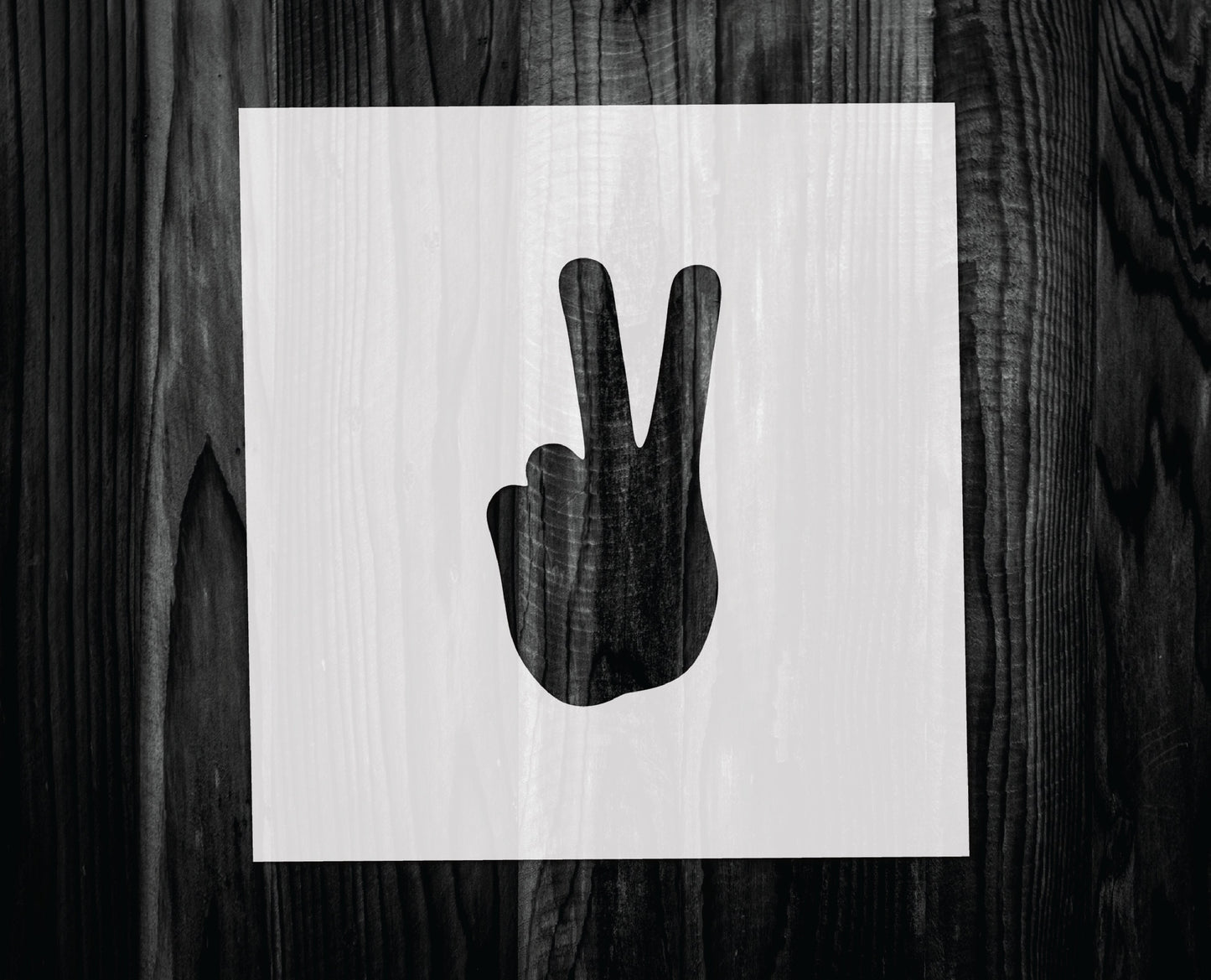 Peace Hand Stencil, Mylar reusable stencil, Stencil, FAST SHIPPING