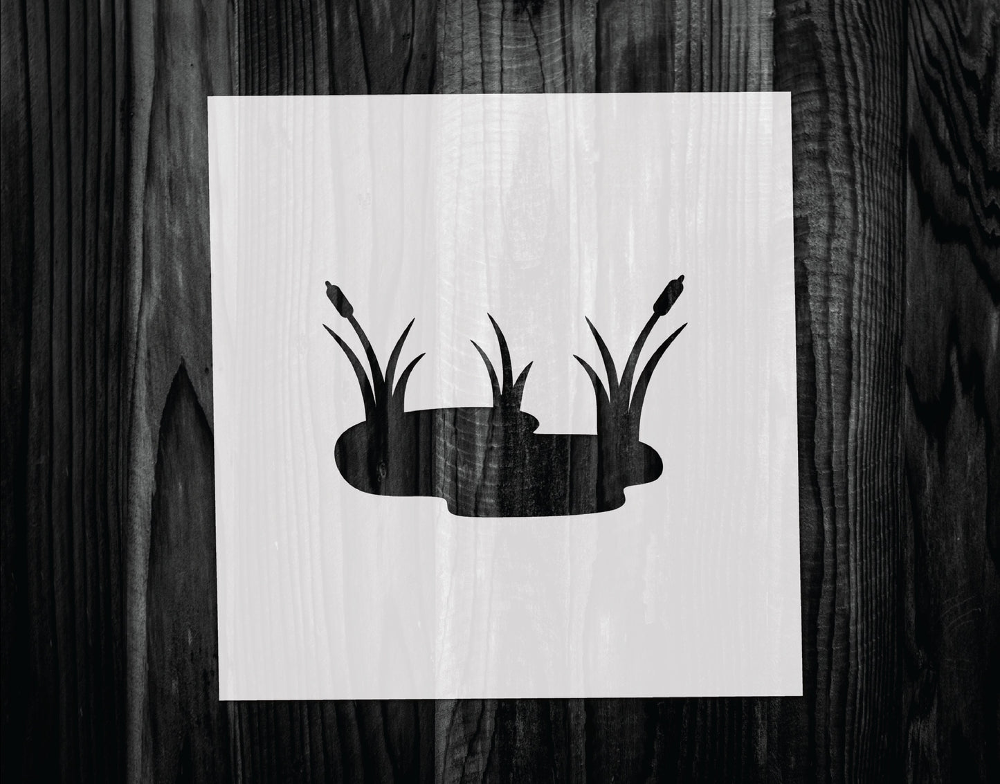 Pond Stencil, Mylar reusable stencil, Stencil, FAST SHIPPING