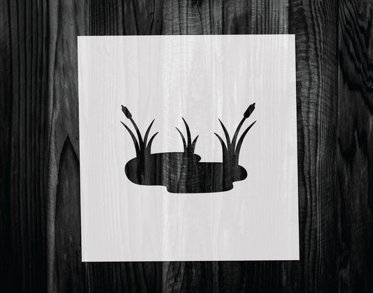 Pond Stencil, Mylar reusable stencil, Stencil, FAST SHIPPING