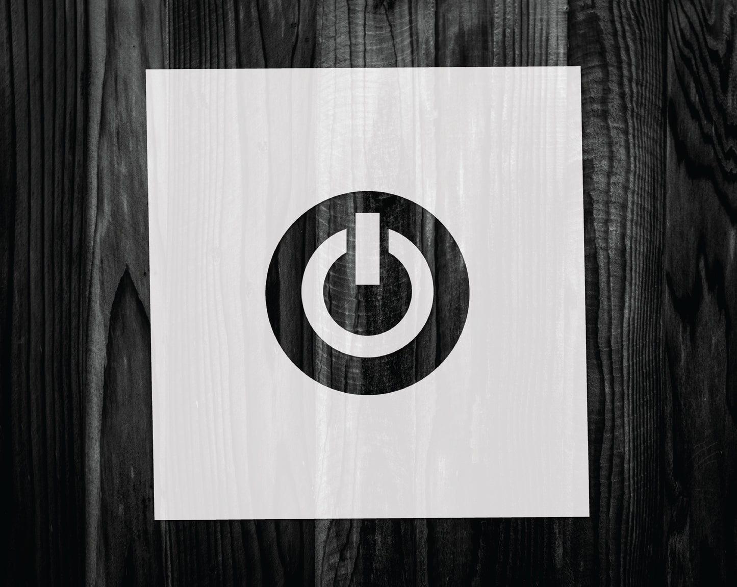 Power button Stencil, Mylar reusable stencil, Stencil, FAST SHIPPING