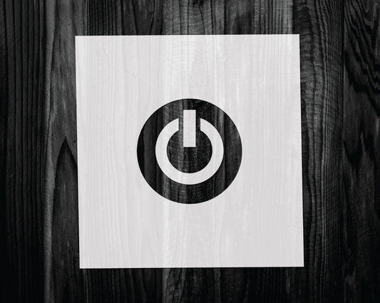 Power button Stencil, Mylar reusable stencil, Stencil, FAST SHIPPING