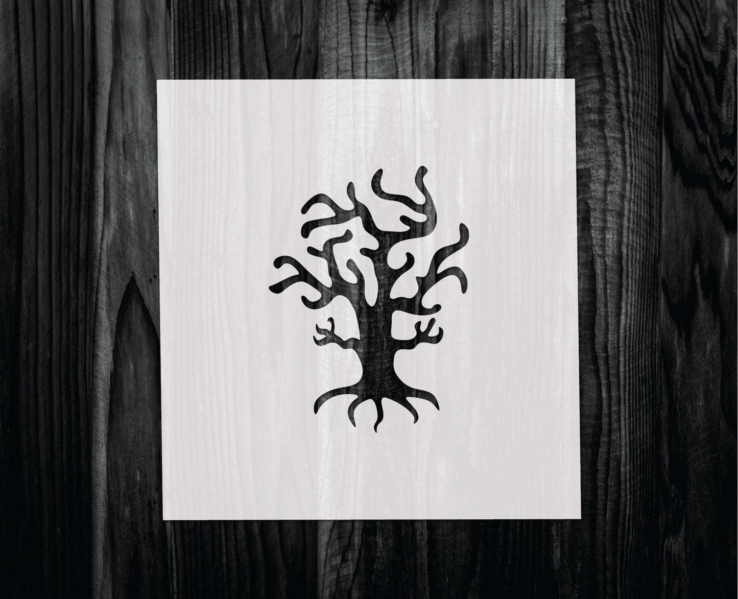 Spooky Tree Stencil, Mylar reusable stencil, Stencil, FAST SHIPPING