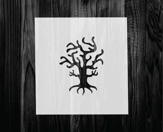 Spooky Tree Stencil, Mylar reusable stencil, Stencil, FAST SHIPPING