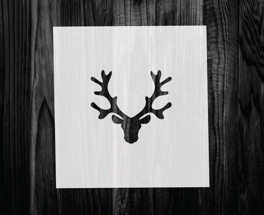 Reindeer Head Stencil, Mylar reusable stencil, Stencil, FAST SHIPPING