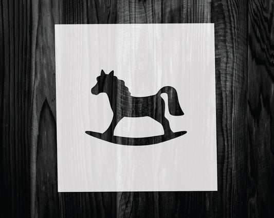 Rocking Horse Stencil, Mylar reusable stencil, Stencil, FAST SHIPPING
