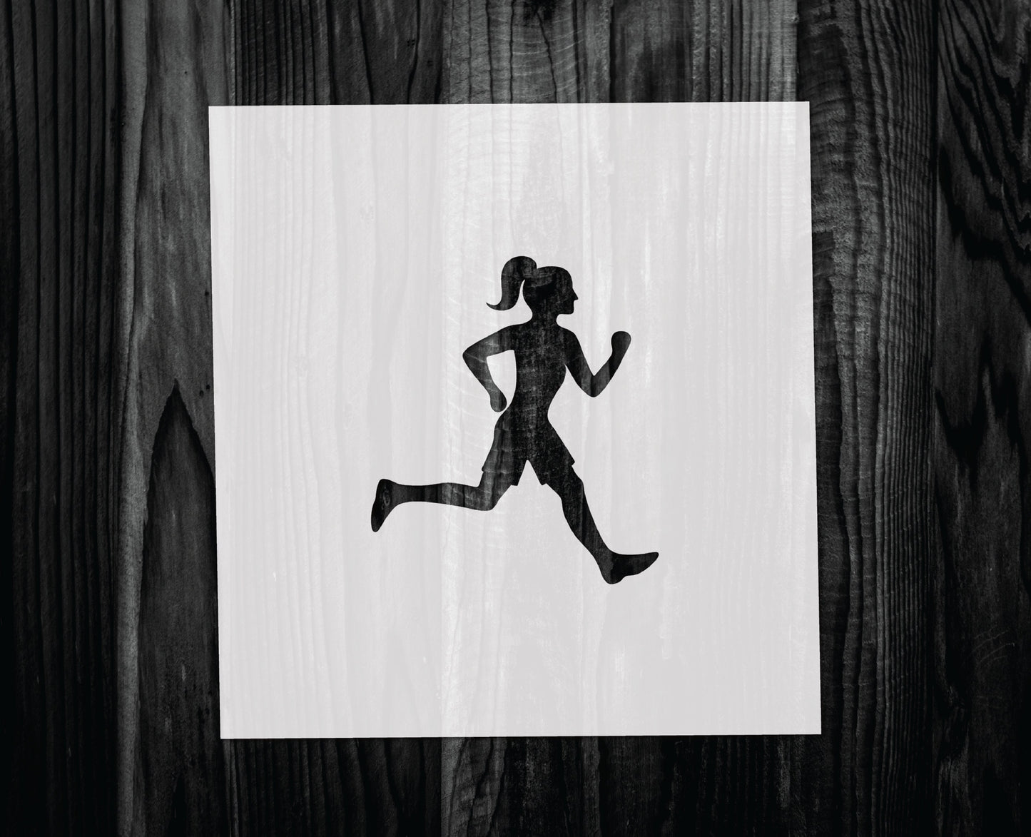 Running girl Stencil, Mylar reusable stencil, Stencil, FAST SHIPPING