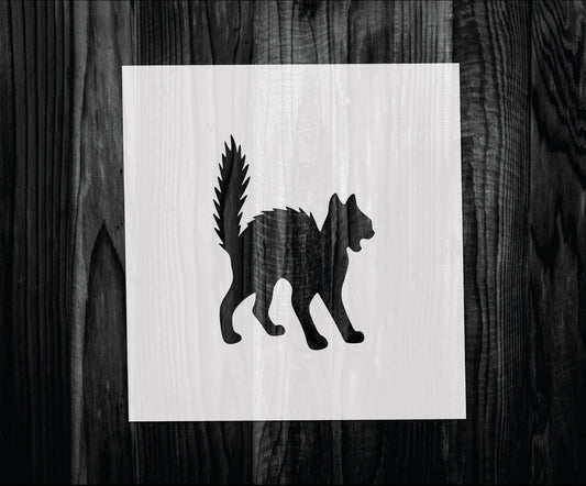 Scary Cat Stencil, Mylar reusable stencil, Stencil, FAST SHIPPING