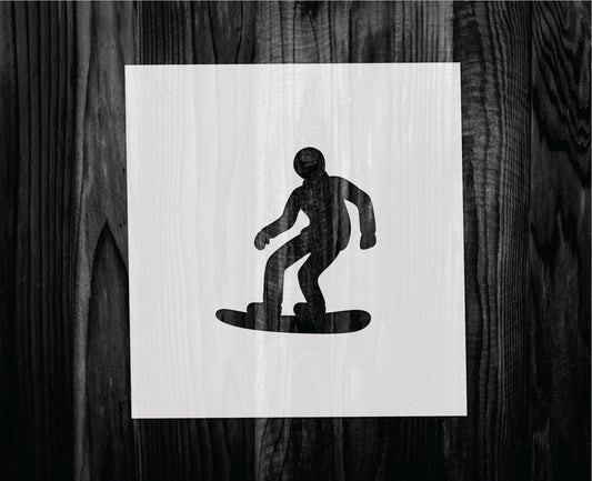 Snowboarder Stencil, Mylar reusable stencil, Stencil, FAST SHIPPING