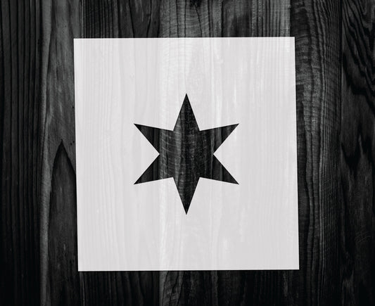 Six Pointed Star Stencil, Mylar reusable stencil, Stencil, FAST SHIPPING