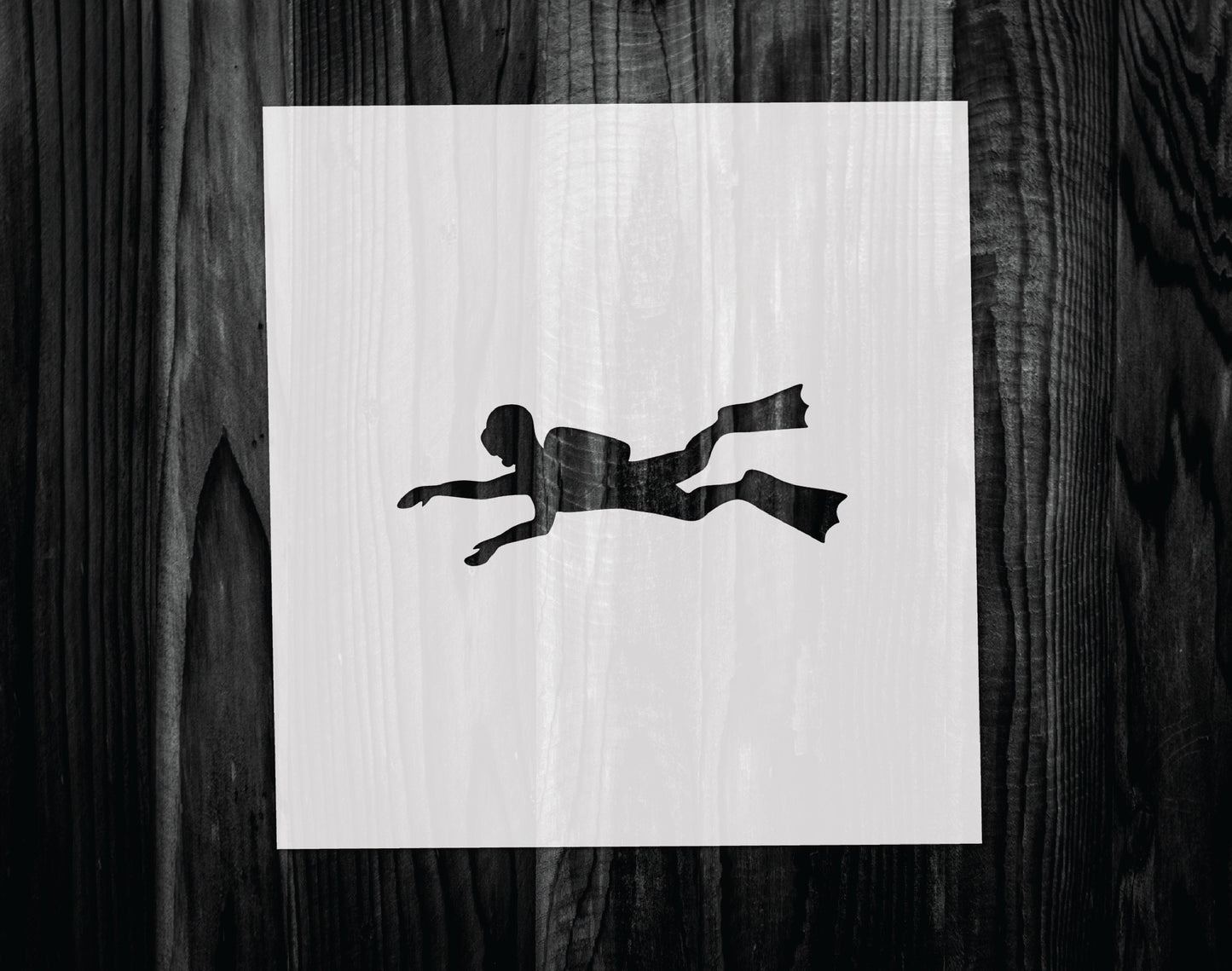 Scuba Diver Stencil, Mylar reusable stencil, Stencil, FAST SHIPPING